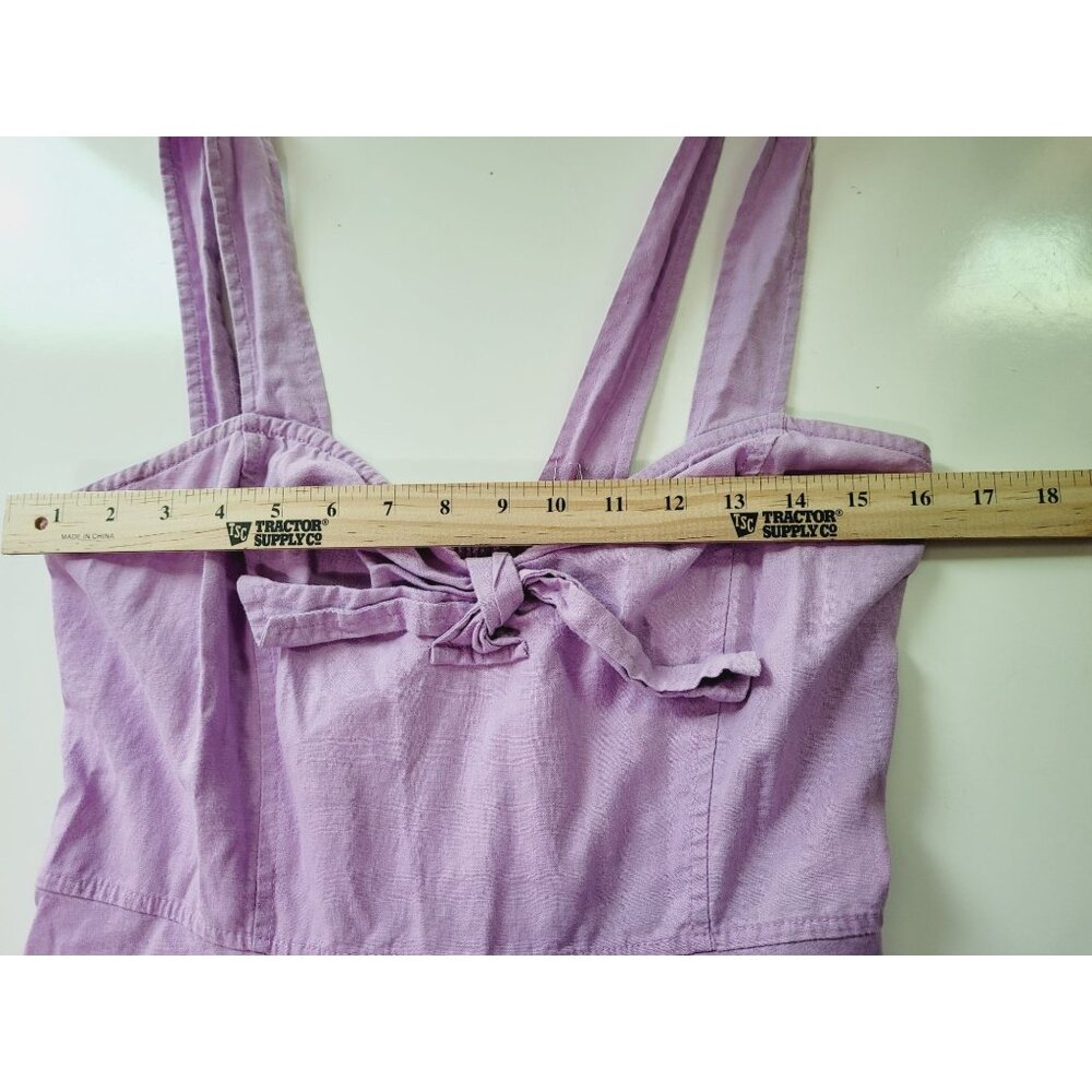 Chelsea & Violet Dress M Lilac Sleeveless Button-Side Midi Bow Detail - Picture 8 of 12